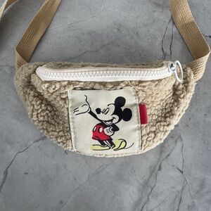Kids Mickey Mouse Fleece Waist Bag - Tan